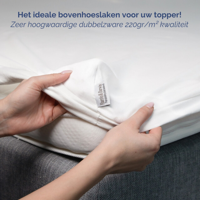 Harris & Darwin H&d topper hoeslaken 100% jersey katoen 180x200 cm tot 15cm matrasdikte - 3060028 large