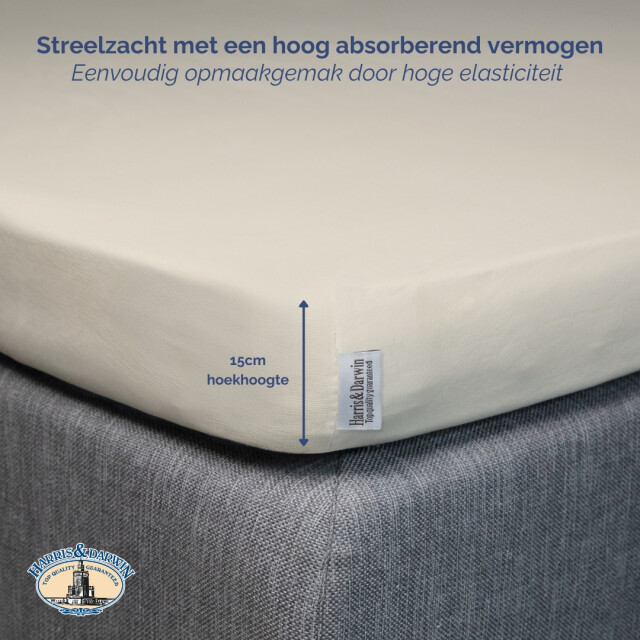 Harris & Darwin H&d topper hoeslaken 100% jersey katoen 90x200 cm tot 15cm matrasdikte - 3059841 large