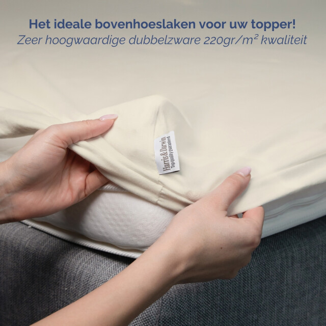 Harris & Darwin H&d topper hoeslaken 100% jersey katoen 90x200 cm tot 15cm matrasdikte - 3059841 large