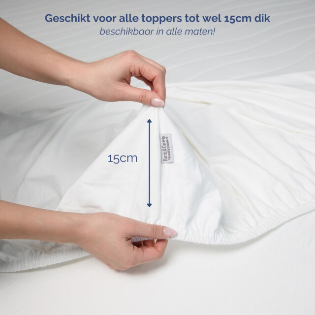 Harris & Darwin H&d topper hoeslaken 100% jersey katoen 200x200 cm tot 15cm matrasdikte - 3060029 large
