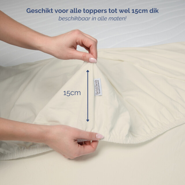 Harris & Darwin H&d topper hoeslaken 100% jersey katoen 90x200 cm tot 15cm matrasdikte - 3059841 large