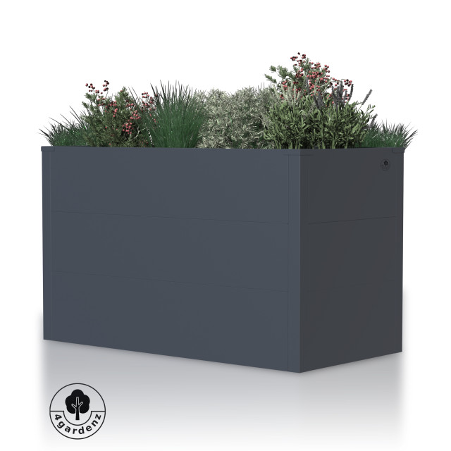 4gardenz ® plantenbak verhoogde bodem bloembak 100x50x60 cm antraciet 3078869 large