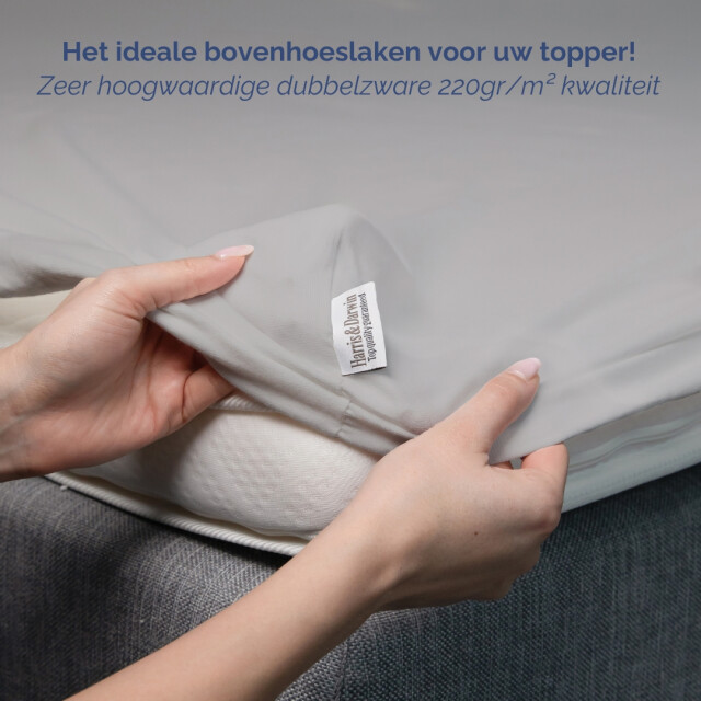 Harris & Darwin H&d topper hoeslaken 100% jersey katoen 90x200 cm tot 15cm matrasdikte - 3059847 large
