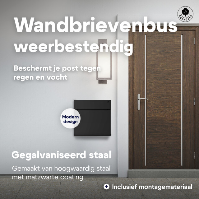 4gardenz ® brievenbus hangend brievenbus staal veilig slot - 3082320 large