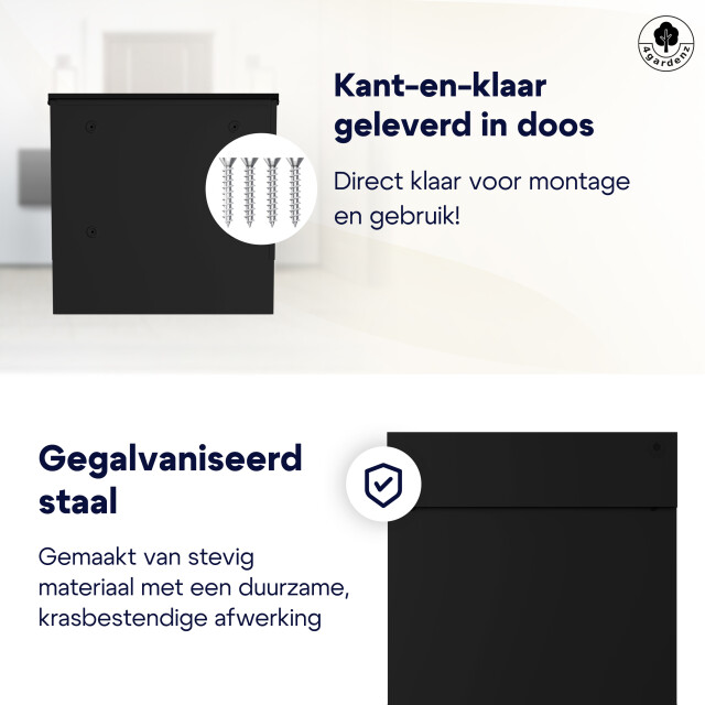 4gardenz ® brievenbus hangend brievenbus staal veilig slot - 3082320 large