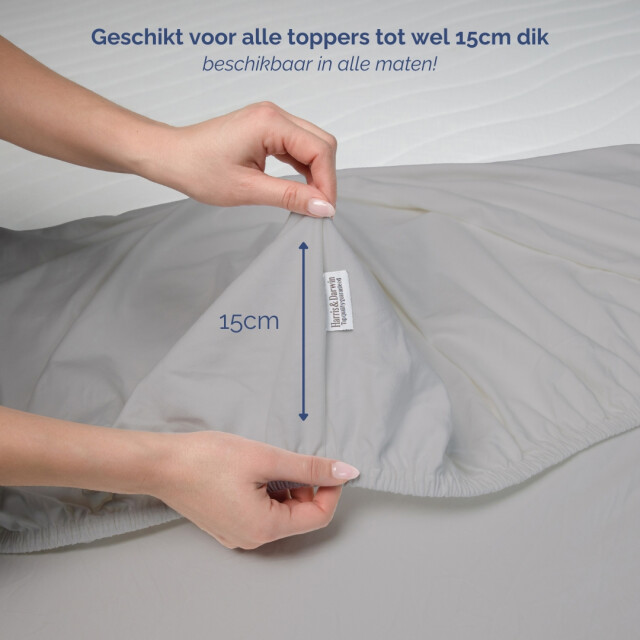 Harris & Darwin H&d topper hoeslaken 100% jersey katoen 90x200 cm tot 15cm matrasdikte - 3059847 large