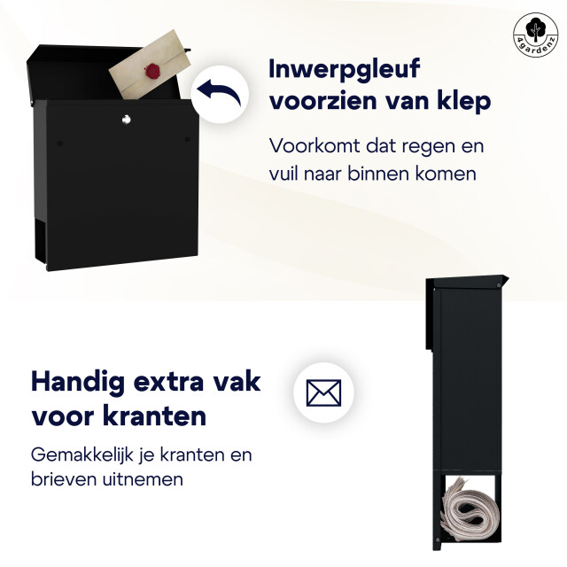 4gardenz ® brievenbus hangend brievenbus staal veilig slot - 3082320 large