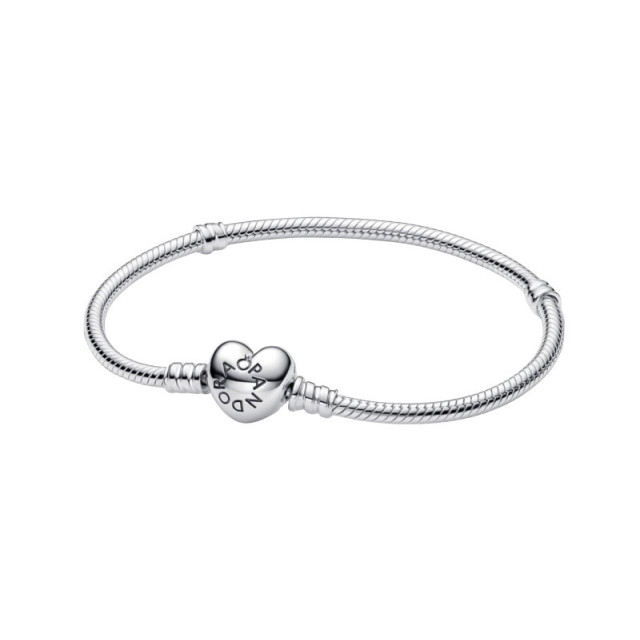 Mijn bedels Sterling bedelarmband met hart clipsluiting MBCC2415|18 large