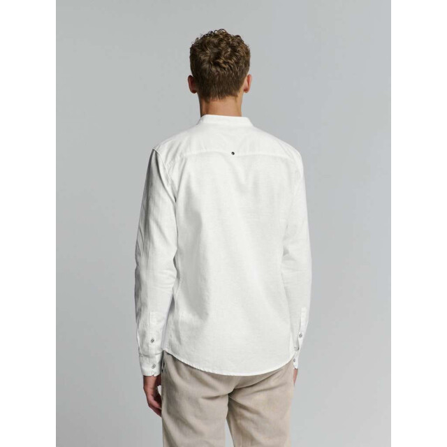 No Excess Shirt granddad solid h linen white 27470218SN-010 large