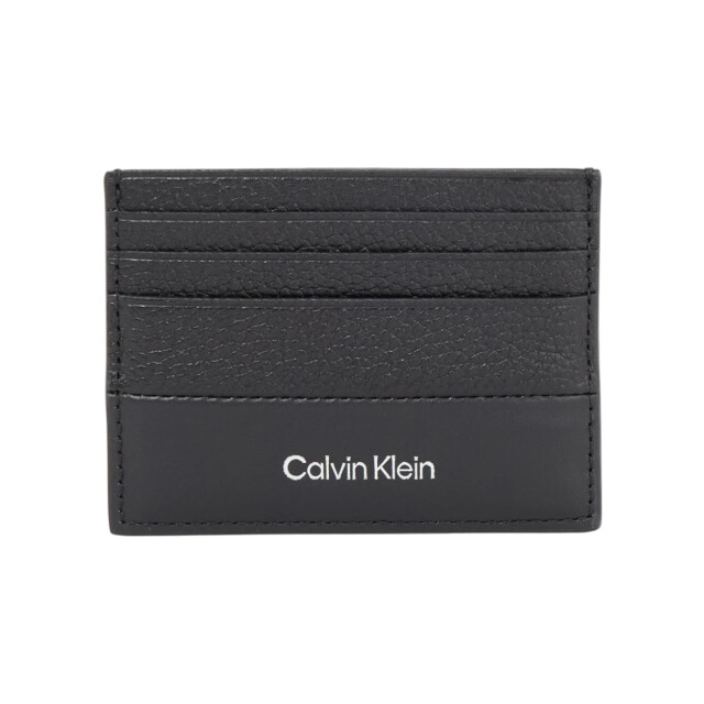 Calvin Klein Leer met structuur portemonnee Calvin Klein Zwart Leer Met Structuur Portemonnee large
