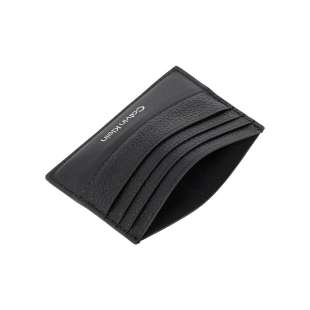Calvin Klein Leer met structuur portemonnee Calvin Klein Zwart Leer Met Structuur Portemonnee large