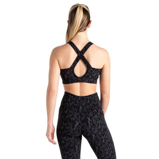 Dare2b Dames swift ii sportbeha met dierenprint UTRG10296_black large
