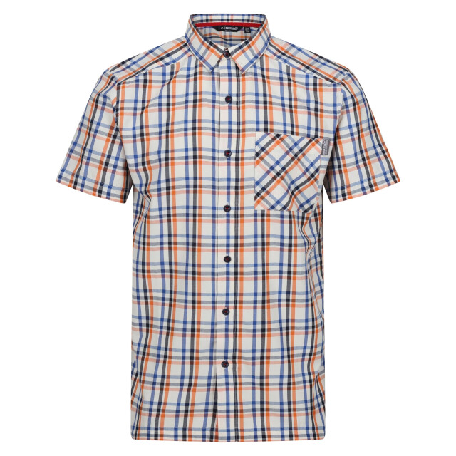 Regatta Heren mindano viii geruit overhemd met korte mouwen UTRG9776_newroyalpersimmon large