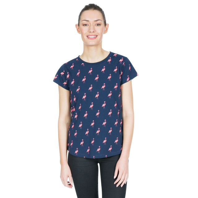Trespass Dames carolyn korte mouwen t shirt met patronen UTTP4702_navyflamingo large