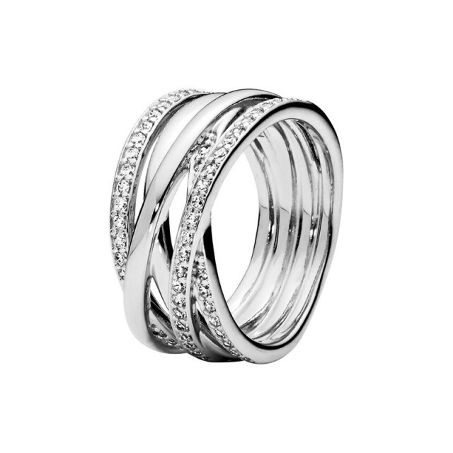 Mijn bedels Sterling lijnenring met zirkonia MBCC2421|52 large