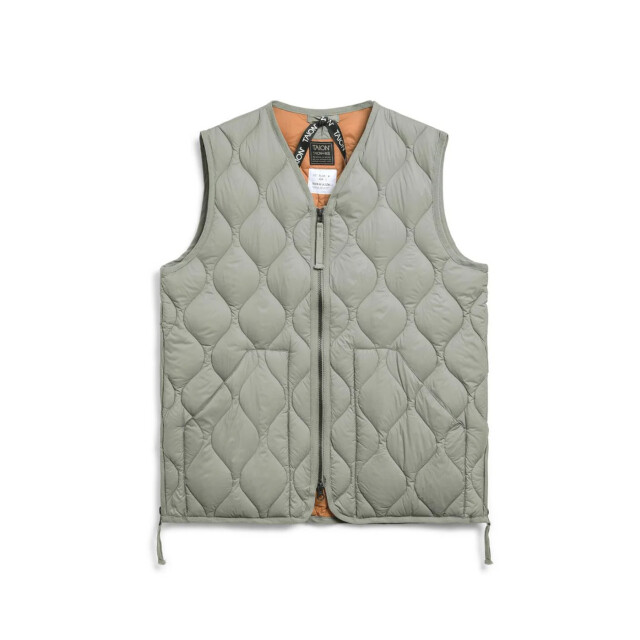 Taion military v neck w-zip down vest 001alszml-1 d.sage green 05113.369.0003 large