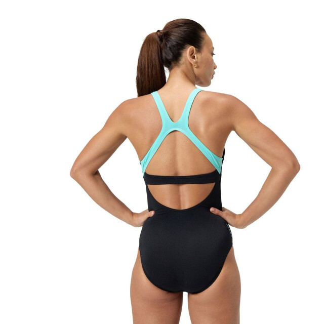 Speedo eco+m flex band bra swimsuit gre/grn badpak sport dames 069134_983-46 large