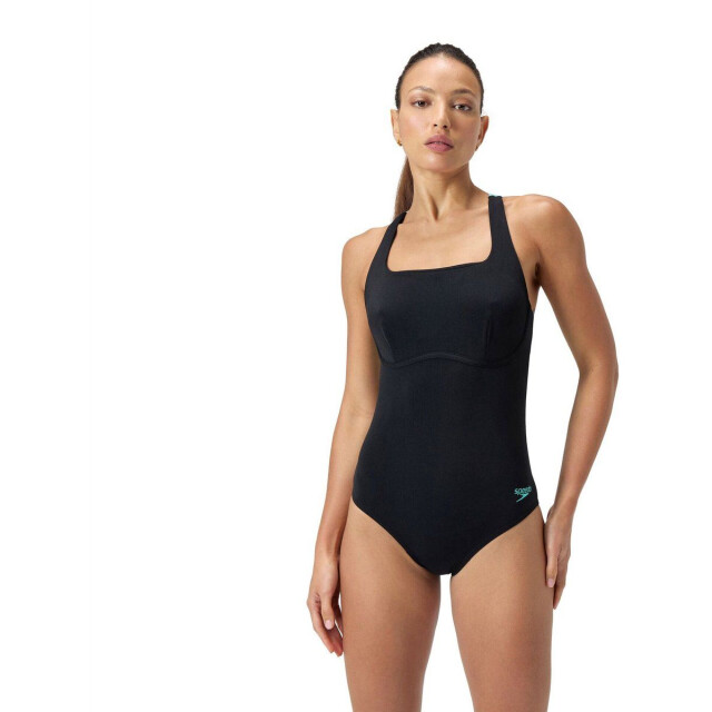 Speedo eco+m flex band bra swimsuit gre/grn badpak sport dames 069134_983-46 large