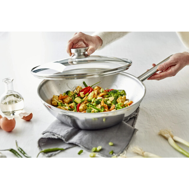 Demeyere Apollo 7 wok 30 cm met glazen deksel 52930 NP large