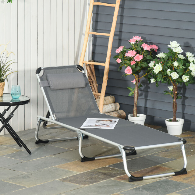 4goodz Aluminium ligbed opvouwbaar verstelbaar 5 standen - 3079902 large