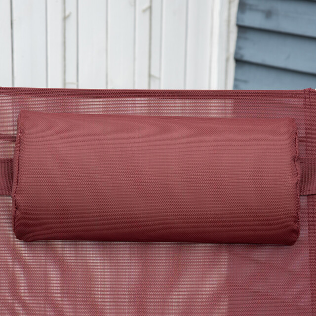 4goodz Comfortabele zonnebed 7-standen textileen stof bordeaux 3079903 large