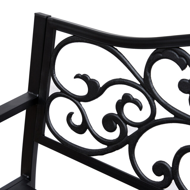 4goodz Stalen tuinbank met gietijzer armleuningen 127x60x89cm 3079911 large
