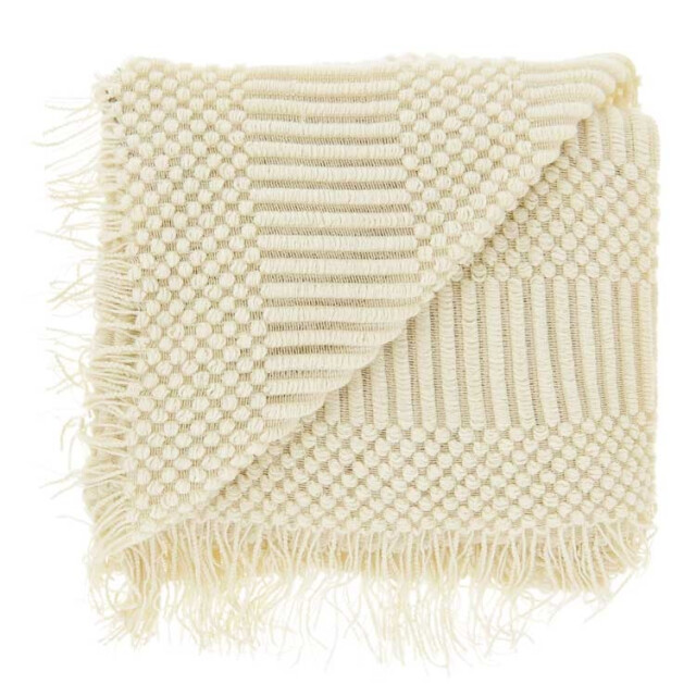 Unique Living plaid palma dove white -130x160cm 2996617 large