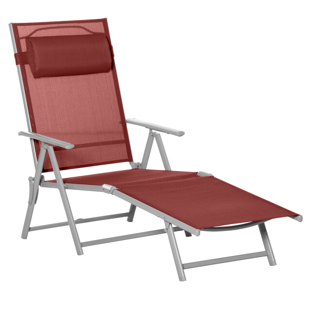 4goodz Comfortabele zonnebed 7-standen textileen stof bordeaux 3079903 large