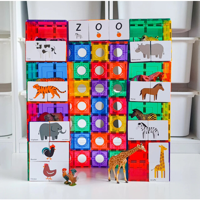 Learn and Grow Toys Learn and grow magnetische toppers dieren duo 40 delig MTT-40PC-ANI large