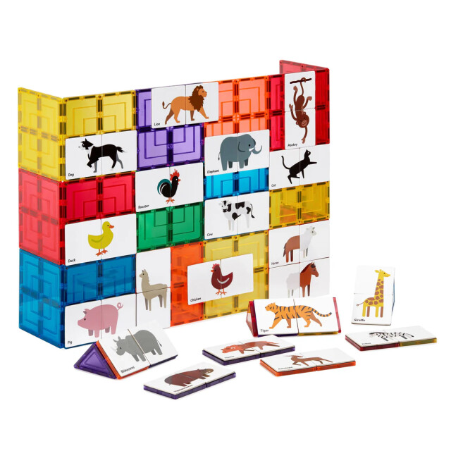 Learn and Grow Toys Learn and grow magnetische toppers dieren duo 40 delig MTT-40PC-ANI large