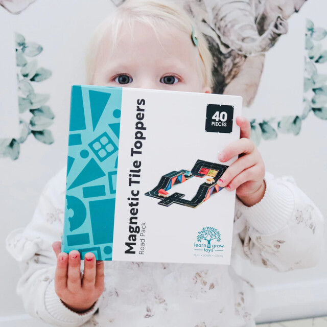 Learn and Grow Toys Learn and grow magnetische toppers weg pakket 40 delig MTT-40PC-ROAD large