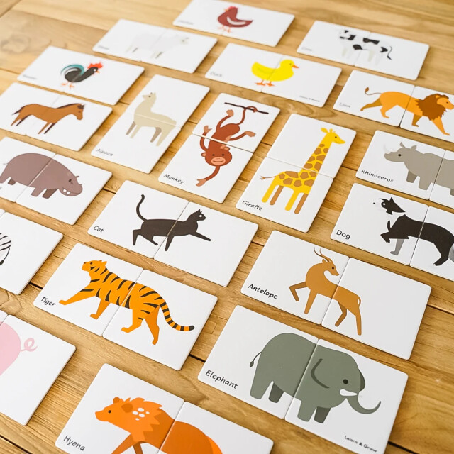 Learn and Grow Toys Learn and grow magnetische toppers dieren duo 40 delig MTT-40PC-ANI large