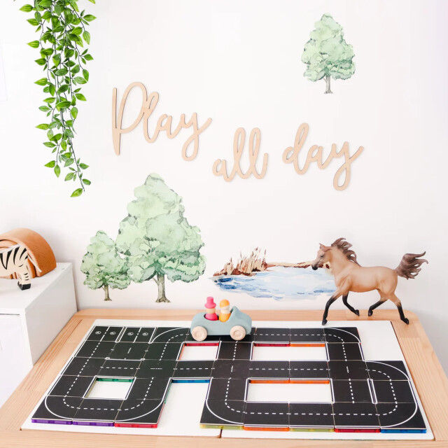 Learn and Grow Toys Learn and grow magnetische toppers weg pakket 40 delig MTT-40PC-ROAD large