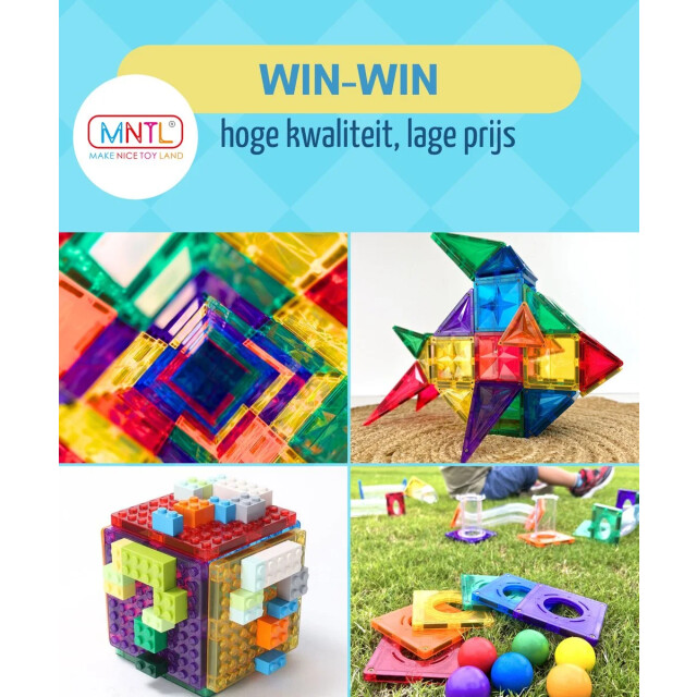 MNTL Magnetic tiles magnetische tegels rainbow 29 stuks MNTL-T02 large