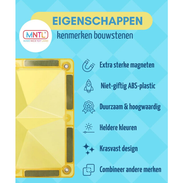 MNTL Magnetic tiles magnetische tegels rainbow 29 stuks MNTL-T02 large