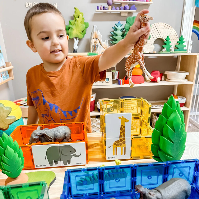 Learn and Grow Toys Learn and grow magnetische toppers dieren duo 40 delig MTT-40PC-ANI large