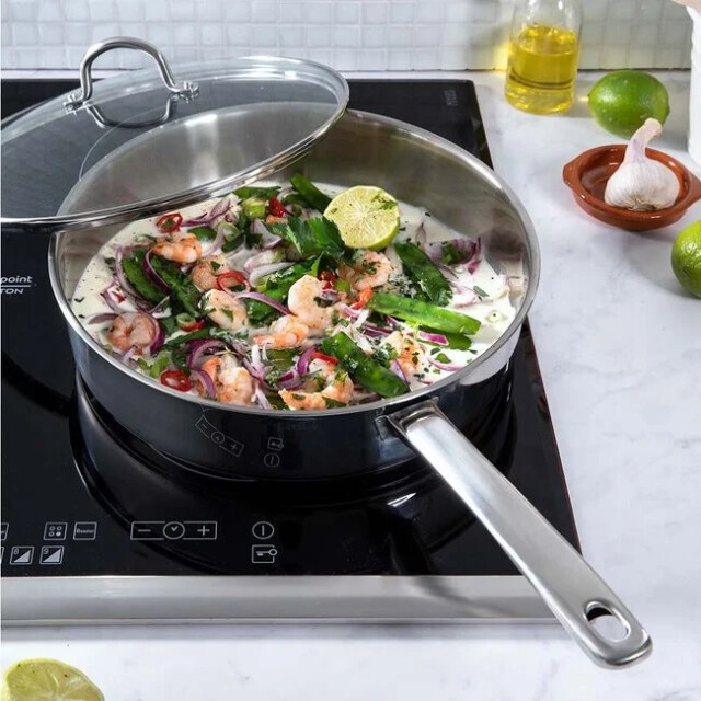 BK Cookware Bk bright hapjespan 28 cm rvs glazen deksel CC005749-001 large