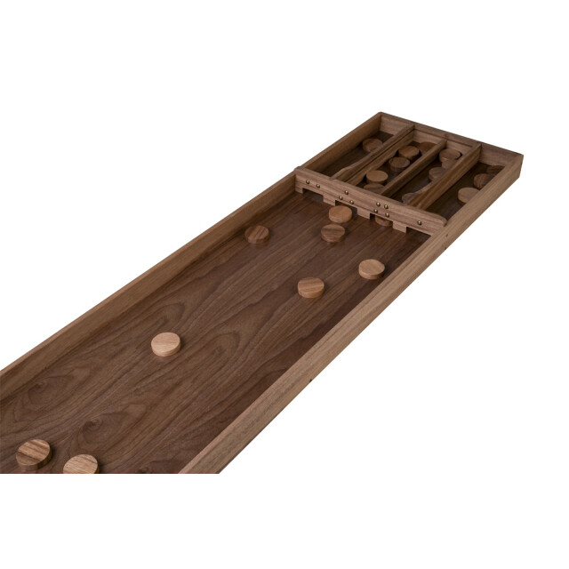 Longfield Games Longfield wedstrijd sjoelbak hoogwaardig walnoot hout 200 cm 30 walnoot houten sjoelschijven 340669 large