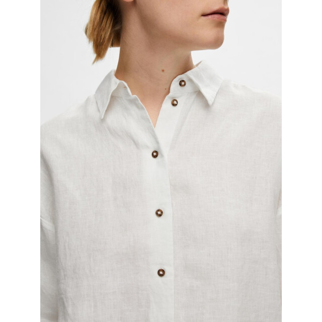 Selected Femme slflinnie ls linen shirt noos 16093807 snow white 06615.112.0102 large
