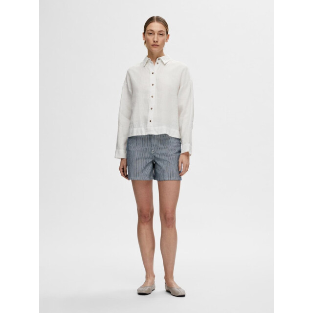 Selected Femme slflinnie ls linen shirt noos 16093807 snow white 06615.112.0102 large