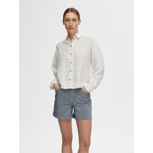Selected Femme slflinnie ls linen shirt noos 16093807 snow white 06615.112.0102 large