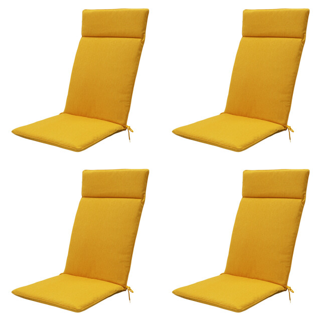 Madison tuinstoelkussen hoge rug gold canvas eco+ ca. 120x50 cm set van 4 3082920 large