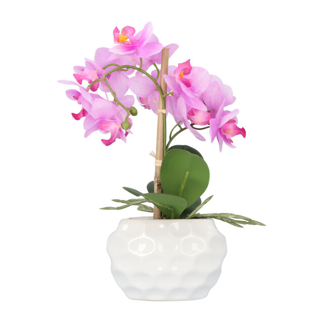Kopu ® kunstplant orchidee 33 cm in witte sierpot 13x9cm - 2612794 large