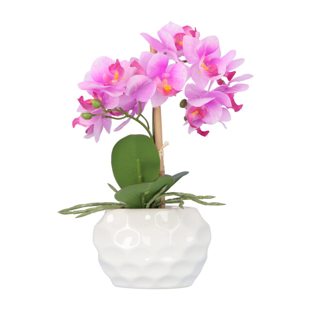 Kopu ® kunstplant orchidee 33 cm in witte sierpot 13x9cm - 2612794 large