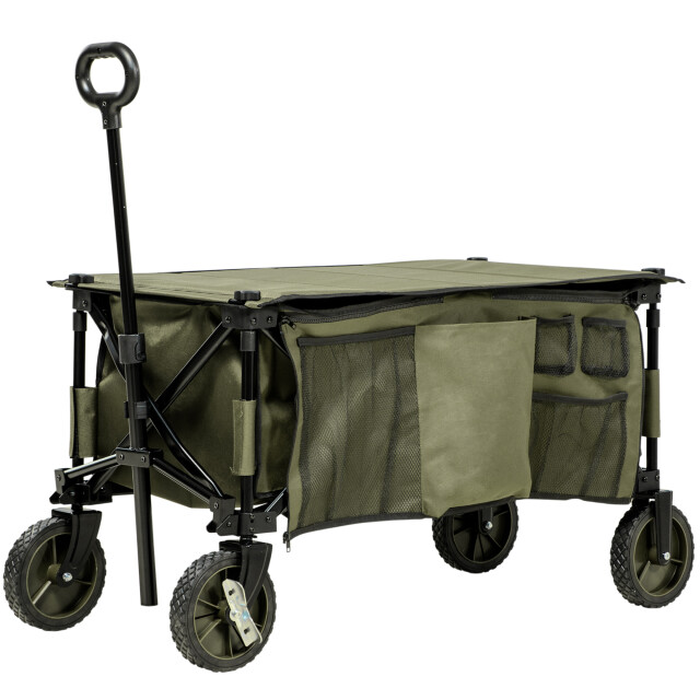 4goodz Outsunny strandwagen opvouwbaar met tafel afdekking 5 zakken 3083457 large