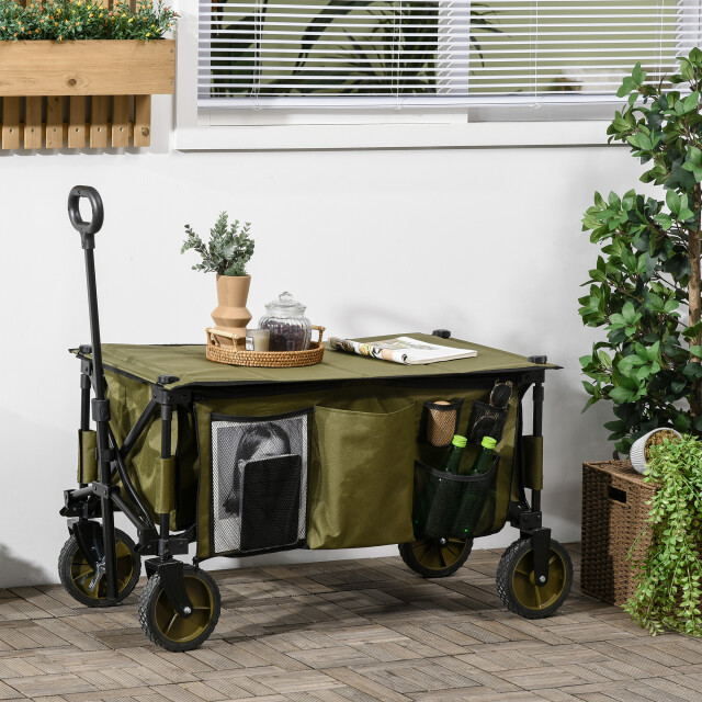 4goodz Outsunny strandwagen opvouwbaar met tafel afdekking 5 zakken 3083457 large