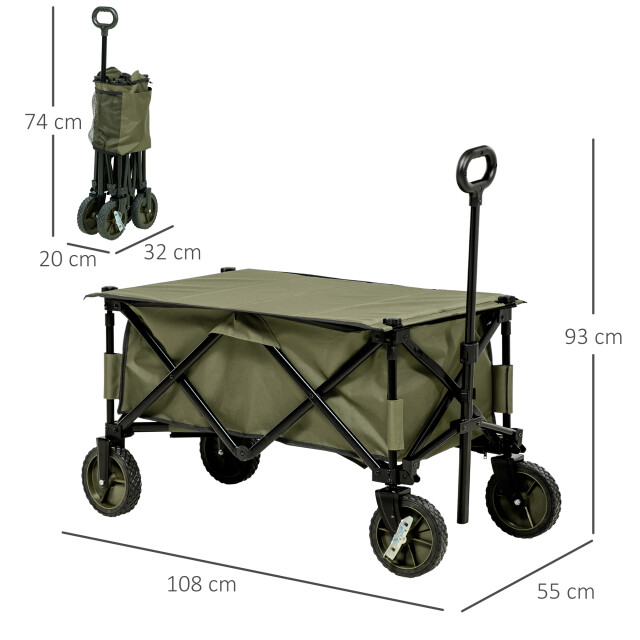 4goodz Outsunny strandwagen opvouwbaar met tafel afdekking 5 zakken 3083457 large
