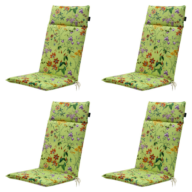 Madison tuinstoelkussen hoge rug milly green ca. 120x50 cm set van 4 3082960 large