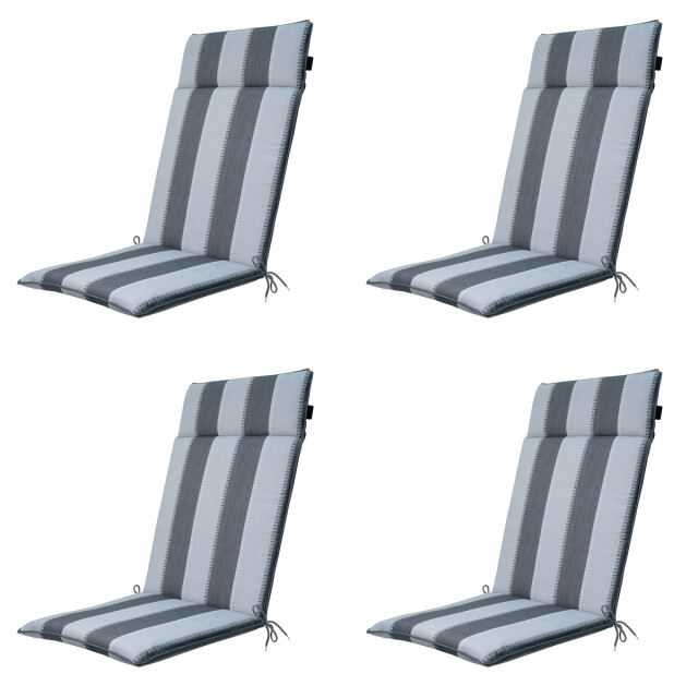 Madison tuinstoelkussen hoge rug banda grey ca. 120x50 cm set van 4 3082917 large