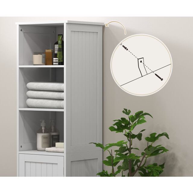 4goodz Kleankin badkamerkast 40x38x160cm 3 vakken en 1 kastvak 3083456 large